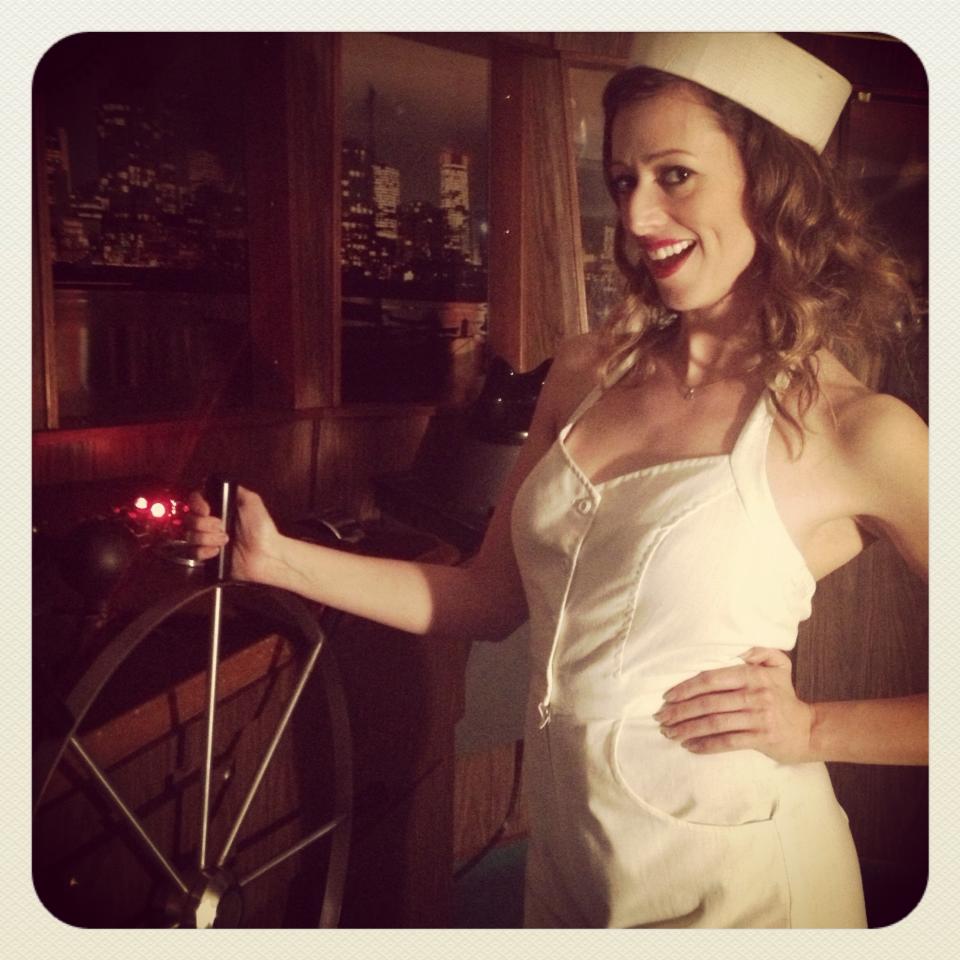 I think my nose looks good in this sailor suit. 